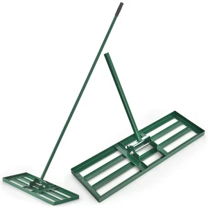 Lawn Leveling Rake Heavy Duty Level Lawn Tool w/ Handle for Garden Backyard Soil - Picture 1 of 10
