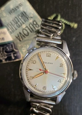 Reloj Pulsera Hombre Bulova Impermeable 10BCC Water-Tite Nuevo Con Etiqueta Hecho en Suiza Nuevo de Lote Antiguo Foto 1 de 4