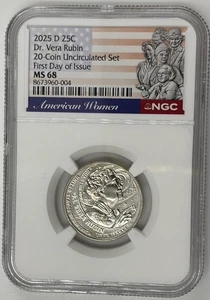 2025 D DR VERA RUBIN AMERICAN WOMEN AWQ NGC MS 68 🔥FIRST DAY OF ISSUE🔥 - Picture 1 of 2