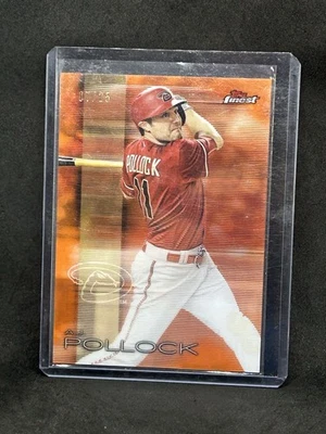 2016 Topps Finest Orange Refractor /25 AJ Pollock #11 A4 - Image 1 of 2