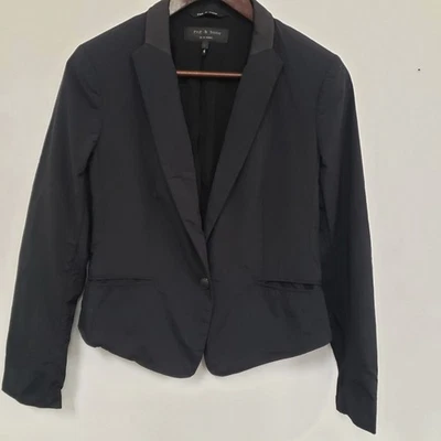 Blazer Rag & Bone Mujer Carrera Oficina Cordero Cuero Borde Talla 2 Profesional Foto 1 de 4