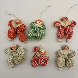 Vintage clown paper Mâché  Christmas party ornaments made in Taiwan Lot 6  READ - Picture 1 of 19