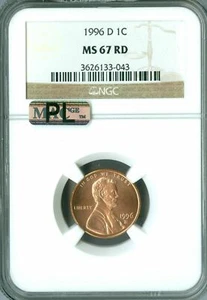 1996 D LINCOLN CENT NGC MAC MS67 RED PL 2ND FINEST REGISTRY * - Picture 1 of 4