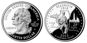 SILVER 2003 S GEM BU PROOF Illinois STATE QUARTER UNCIRCULATED COIN #254 - Picture 1 of 1