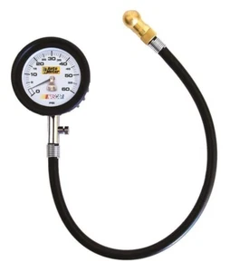 AutoMeter 2160 Analog Tire Pressure Gauge 0-60 PSI w/ Hose & Bleed Valve & Case - Picture 1 of 3