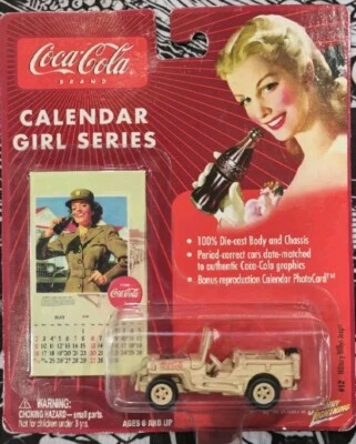 Johnny Lightning Coca-Cola Calendar Girl Series #12 Military Willys Jeep 1:64 - Image 1 of 3