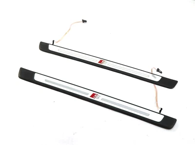 2017 AUDI A4 (B9 8W) FRONT LEFT & RIGHT DOOR SILL SCUFF PANEL TRIM SET - Image 1 of 4