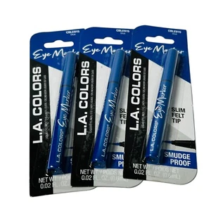 LA Colors Blue Eye Marker Liquid Eyeliner Slim Felt Tip CBLE915 Lot Of 3 NEW - Picture 1 of 4