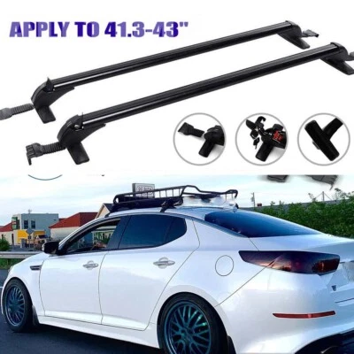 For Kia Optima Stinger Roof Rack Cross Bar Aluminum Luggage Cargo Carrier + Lock Foto 1 de 4