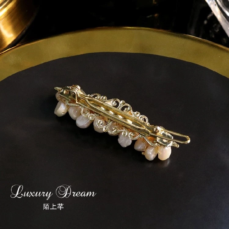 Красивый AAA реальный натуральный Akoya белый барокко жемчуг заколка для волос 14K золото - Изображение 1 из 4