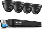 Système de caméra de sécurité de vidéosurveillance ZOSI H.265+ 8CH HD 1080P 0-1 To