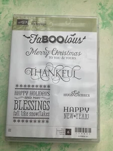 New Stampin Up! Six Sayings - 139852 Stamp Set of 6 Halloween Christmas - Picture 1 of 2