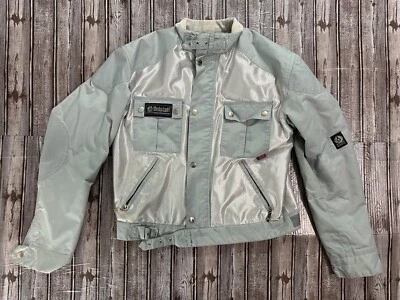 Belstaff lined quilted Nylon Motorcycle Jacket sz 42" / L US  Gray vintage 90's - Image 1 of 4