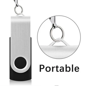Black 4GB USB 2.0 Metal Swivel USB Flash Drive USB Memory PenDrive For PC Laptop - Picture 1 of 10