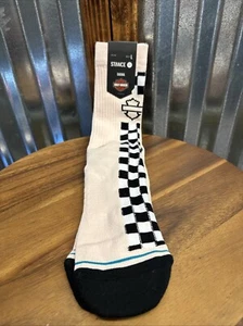 Stance X Harley Davidson Light Pink Check Men’s Socks Size Large 9-13 New W/ Tag - Picture 1 of 4