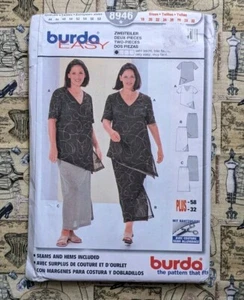 Burda 8946 Schnittmuster Plus, leichter Rock und Tunika mit asymmetrischem Saum, Gr. 18-32 - Bild 1 von 3