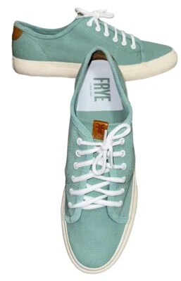 FRYE Canvas 低帮运动鞋女式浅绿色系带 9M 码 — 第 1/4 张图片