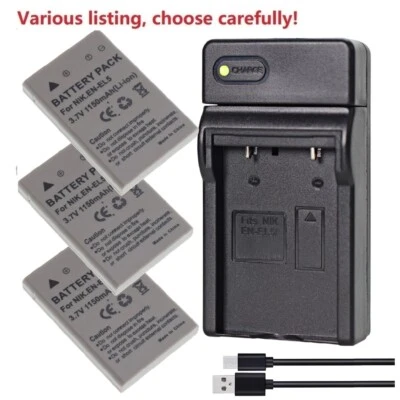 EN-EL5 Battery or Charger for Nikon Coolpix P500 P510 P520 P530 P90 P100 P6000 - Image 1 of 4