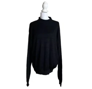 Pronto Uomo Navy Blue Knit Sweater Mens Cosby Pullover Vintage 100% Silk XL - Picture 1 of 9