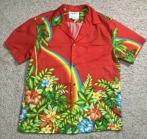 Vtg 60s Mark Christopher Altogether Hawaii Hawaiian Shirt L Colorful Rainbow - Picture 1 of 12