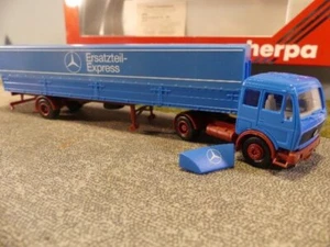 1/87 Herpa MB NG Mercedes pezzo di ricambio Express pianale semirimorchio 811198 - Foto 1 di 1