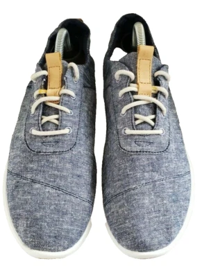 TOMS Denim Tenis Mujer Talla 11 Azul Con Cordones Oxfords Suela de Goma Zapatos Planos Foto 1 de 4
