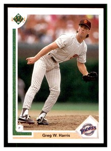 1991 Upper Deck #489 GREG W. HARRIS San Diego Padres ~C1G