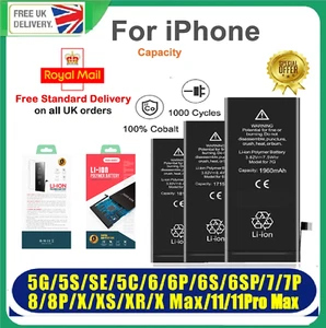 Replacement Battery For iPhone 14 13 12 11 X XR XS MAX PRO MAX PLUS - Picture 1 of 11