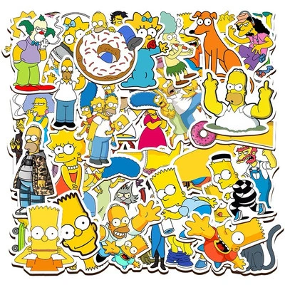 Simpsons Themed 50 Stickers Skateboard Laptop Car Phone Decal Stickerbomb UK NEW - Image 1 of 4