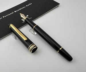 Vintage Montblanc Meisterstuck Classique No. 144 Black Fountain Pen 14K Nib - Picture 1 of 21