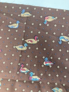 Vintage Joan KESSLER Wood Ducks Print Quilting Concord Fabric Remnant 15”xWOF - Picture 1 of 6