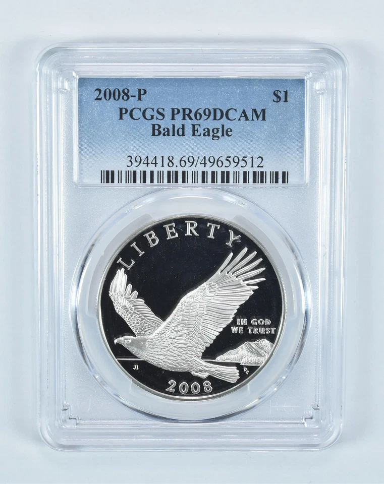 2008-P Bald Eagle Commemorative Dollar PR69 DCAM PCGS Blue Label - Image 1 of 4