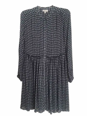 LUCKY BRAND VISCOSE GEOMETRIC PRINT V-NECK LONG FULL SLEEVE BABYDOLL DRESS - P/S - Image 1 of 4