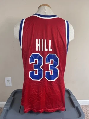 Vtg Champion Detroit Pistons Grant Hill #33 Red Jersey Men’s Size 44 Made In USA - Image 1 of 4