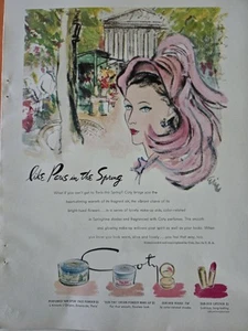 1947 Coty Air Spun Sub Tint Deb cosméticos vintage Eric Art anuncio - Imagen 1 de 1