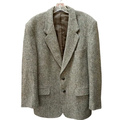 Abrigo Blazer Deportivo de Colección Orvis Lana Tweed Espiga Hecho en Irlanda Parches en el Codo 46 Foto 1 de 4