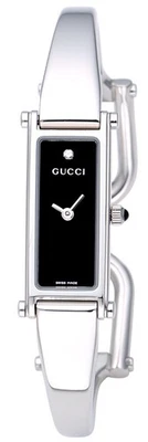 Unused GUCCI 1500 Series YA015555 Black Silver Mineral Crystal Men Watch in Box - Image 1 of 4