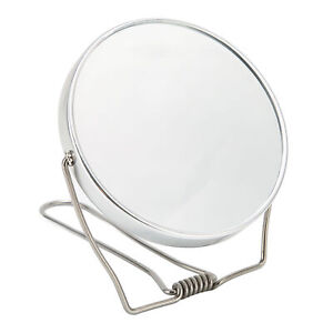 2 Sided Vanity Mirror 360 Degree Rotation Aluminum Frame Silver Vanity SLS