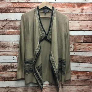 Cable & Gauge Women's Taupe Open Draped Cardigan Sweater. Size Medium. - Picture 1 of 5