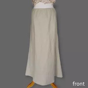 Vtg 100% Linen Maxi Skirt Size Medium Beige Bohemian Boho Southwestern 90s NWT - Picture 1 of 10
