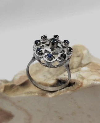 Sterling Silberring  835, Jugendstil mit Edelsteinen Wunderschön   GR.57 - Bild 1 von 4