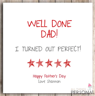 Tarjeta personalizada papá papá padre padre día del padre broma divertida descarada D2 Foto 1 de 4