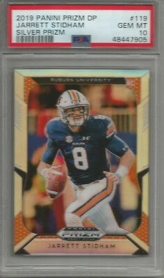 Jarrett Stidham 2019 Panini Prizm DP Silver Prizm Rookie PSA 10 - Image 1 of 3