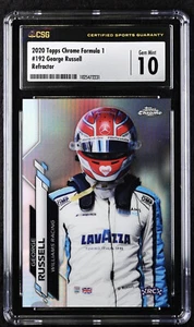 2020 Topps Chrome Formula 1 GEORGE RUSSELL RC ROOKIE REFRACTOR #192 CSG 10 - Picture 1 of 2