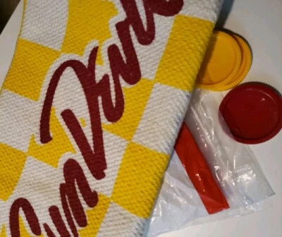 New Jumbo checker Game fabric mat rug large pieces outdoor yard game Sun Devils  - Image 1 of 4