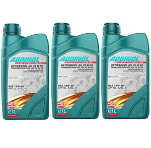 ADDINOL GETRIEBEÖL GH 75W-90 3x1 Liter vollsynthetisch Getriebe Öl API GL 4 GL 5 - Bild 1 von 2