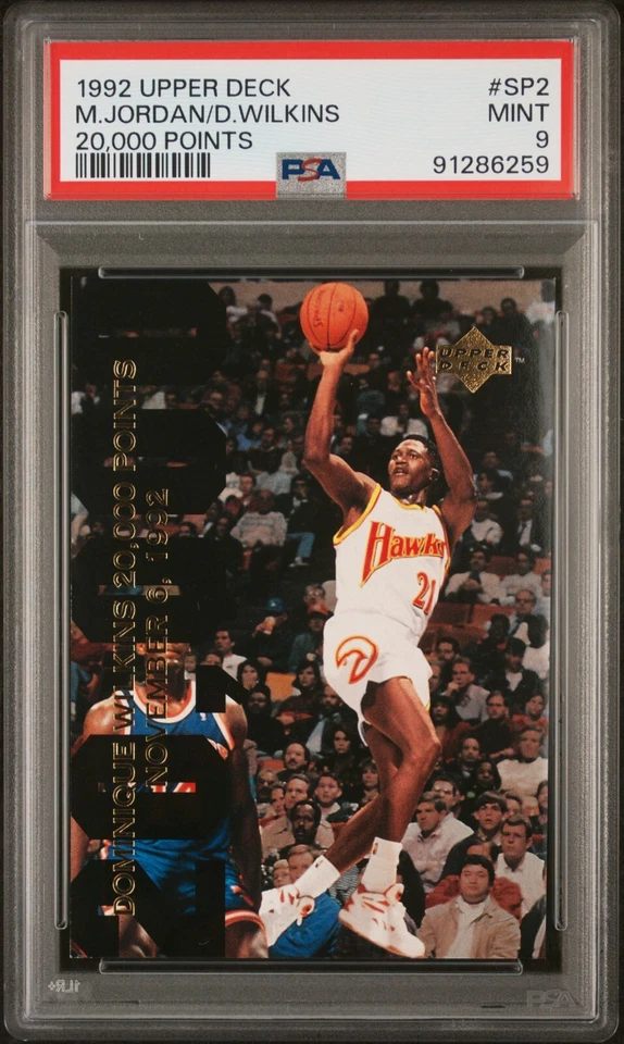 MICHAEL JORDAN + DOMINIQUE WILKINS 1992 Upper Deck #SP2 UD 20k Points PSA 9🏀🏆 - Image 1 of 2