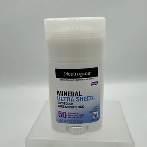 Neutrogena Ultra Sheer SPF 50 Zinc Mineral Sunscreen Stick 1.5 oz - Picture 1 of 2