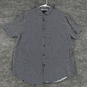 Denim & Flower Shirt Ricky Singh Youth Large Blue Spotted Short Sleeve Button Up - Picture 1 of 13