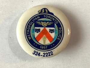 VINTAGE 1957 Metropolitan Toronto Police - Pinback Button - Photo 1/6